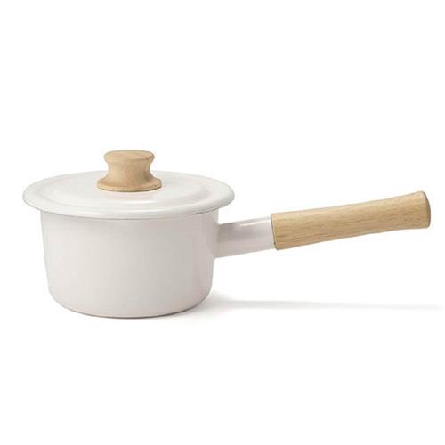 富士ホーロー コットン 14cm ミルクパン ホワイト Cotton(コットン) CTN-14M.W