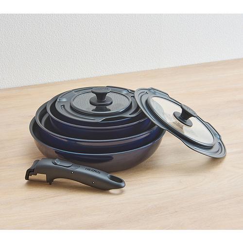 THERMOS サーモス取っ手のとれるフライパン８点セットEA KSE8ADPBL ディープブルー