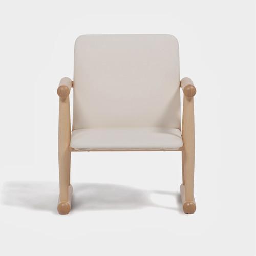 大塚家具 秋田木工 キッズチェア 「100R」 木部ブナ材 ナチュラル色 座PVCアイボリー色