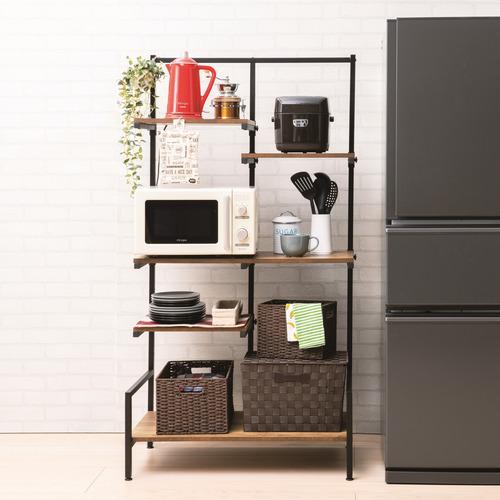 【在庫限り】ヤマダオリジナル ［幅80］ウォールラック 「YWR500014DBR80」 ダークブラ...