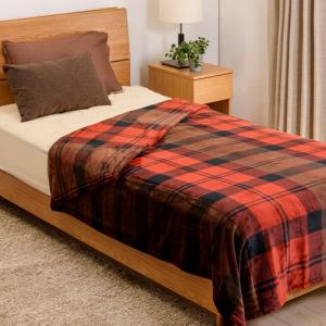 By IDC大塚家具 フランネル毛布 赤チェック 赤 A3-YHBI02R