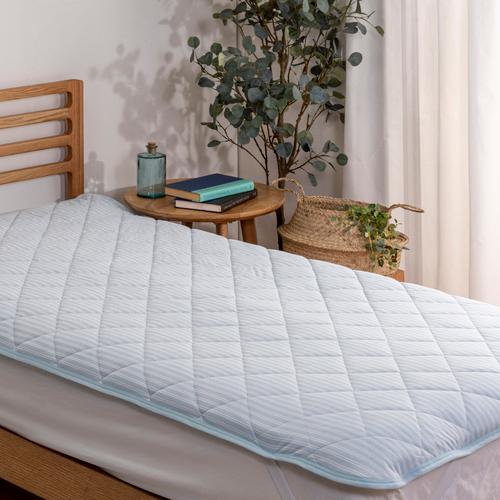 夏物大処分[ダブル]ひんやり接触冷感 敷パット Just cool ブルーヤマダオリジナル