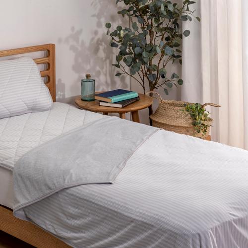 夏物大処分[ダブル]ひんやり接触冷感 タオルケット Just cool グレーヤマダオリジナル