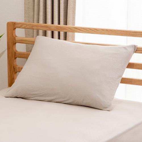【在庫限り】ヤマダオリジナル 麻混紡素材枕カバー アイボリー 麻 再生繊維リヨセルの混紡素材
