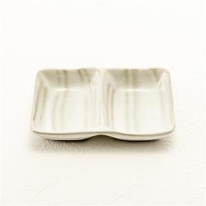 ヤマダオリジナル 粉引分け小皿 幅12.7×奥行8.7×高さ2.5cm