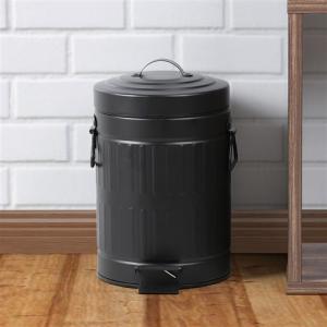 5L]ヤマダオリジナル 中バケツが取り出せるペダル式ゴミ箱 スチール