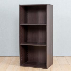 カラーボックス 可動棚3段 ブラウン