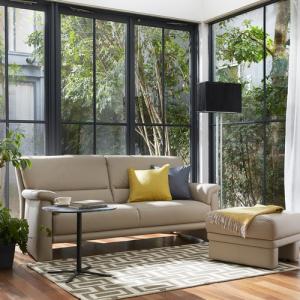 大塚家具 [2.5人掛]ソファ「ルーニー SD-344」半革キャメル色 #M-02