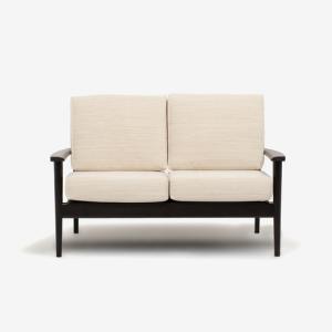 大塚家具［2人掛］ラブソファ「シネマ」本体＋ヌードクッション レッドオーク材ダークブラウン色 カバーリングタイプ ※カバー別売 全９色