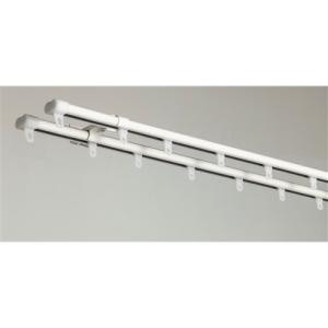 伸縮式カーテンレール E202 ホワイト ダブル1.1~2.0