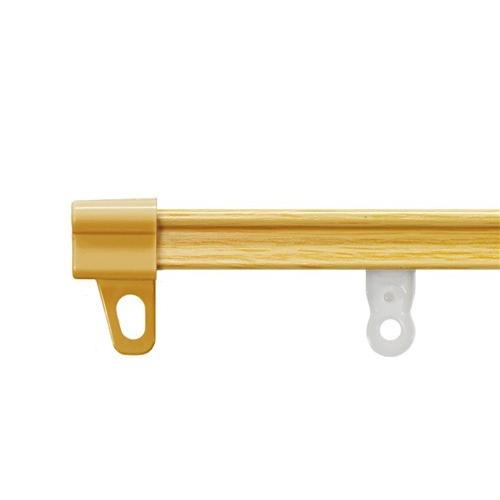 伸縮式カーテンレール AJ606 木目ライト ダブル1.1〜2.0m