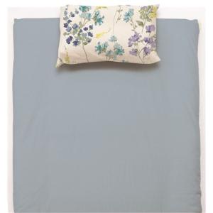 大宗 枕カバー 水彩フラワー Mサイズ ブルー
