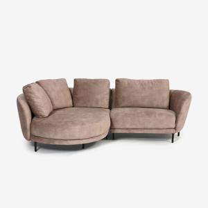 大塚家具 ソファベッド 「シェル」 布 ベージュ色 木脚【受注生産品