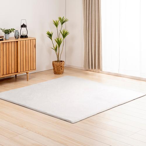 【在庫限り】ヤマダオリジナル ラビットファーラグ アイボリー 約1.5畳:約130ｘ185cmYRG...