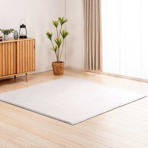 【在庫限り】ヤマダオリジナル ラビットファーラグ アイボリー 約2.1畳:約185ｘ185cmYRG...