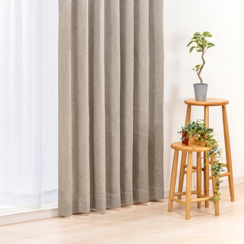 ヤマダオリジナル 4枚組セットカーテン ベージュ (ドレープ×2レース×2）