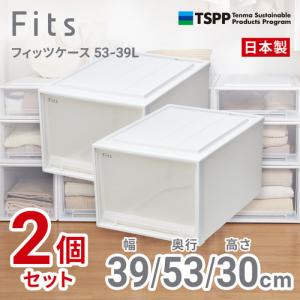 天馬 フィッツケース 5339L 2個組 高さ30cm 収納ケース クローゼット Wクリア