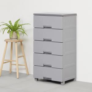 【期間限定大特価】天馬 Fits フィッツチェスト 5505 幅55cm 5段 ロック付き スムーズな引出し 収納 タンス 完成品 グレー