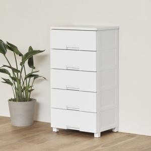 【期間限定大特価】天馬 Fits フィッツチェスト 5505 幅55cm 5段 ロック付き スムーズな引出し 収納 タンス 完成品 ホワイト