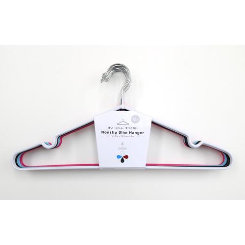 トレードワン ノンスリップスリムハンガー 12本組 薄い スリム すべらない ホワイト ブラック ブ...