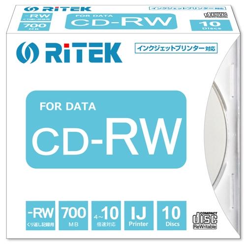 RiTEK CD-RW700.PW10P A データ用CD-RW  700MB  １０枚スリムケース...