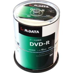 RiDATA DR47GB.PW100RDC 一回記録用DVD-R ワイドプリントレーベルディスク 1〜16倍速 4.7GB 100枚スピンドルケース｜yamada-denki