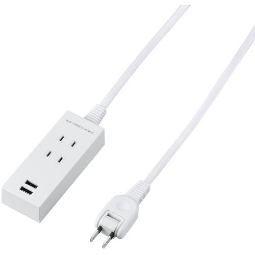 ヤザワコーポレーション H14012UWH 両挿しUSBタップ2個口 1m ホワイト