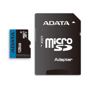 ADATA AUSDX128GUICL10RA1D MicroSDHC／XC UHS-I CLASS10 with ADAPTER カード ADATA Premier マイクロSDメモリーカード 128GB Class10 UHS-I｜yamada-denki