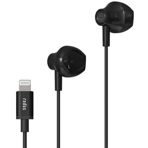 ラディウス HP-NEL12K Lightning イヤホン ブラック