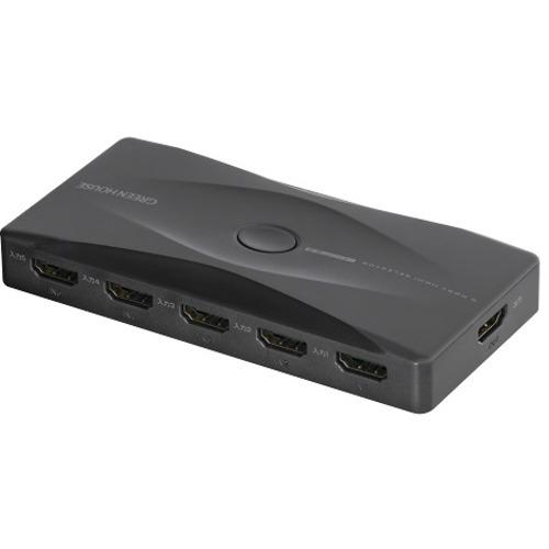 グリーンハウス GH-HSWM5-BK HDMIセレクタ 手動切り替えモデル HDCP 2.2 HD...
