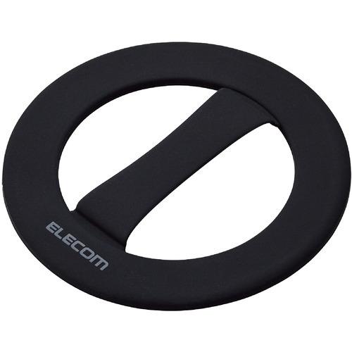 エレコム P-STBNCIBK スマホリング スマホグリップ ワイヤレス充電対応 ブラック