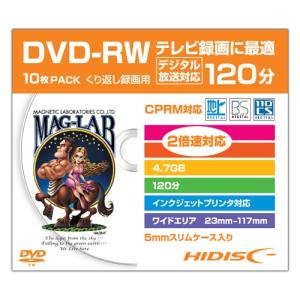 HIDISC HDDRW12NCP10SC 繰り返し録画用DVD-RW スリムケース入り10枚パック｜yamada-denki