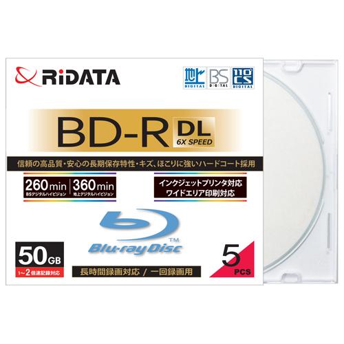 RiDATA BDR260PW6X5PSCA 録画用BD-R(DL) 5枚パック （スリムケース）