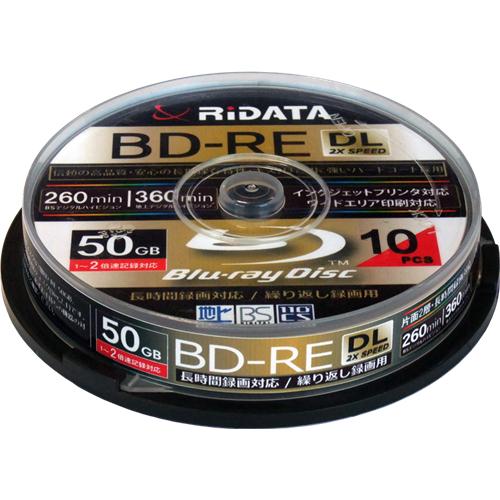 RiDATA BDRE260PW2X10SPA 繰り返し録画用BD-RE(DL) 10枚パック （ス...