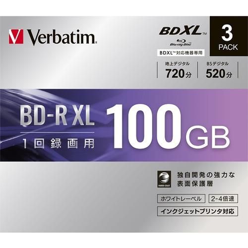 バーベイタム(Verbatim) VBR520YP3D1 録画用BD-RXL（片面3層）インクジェッ...