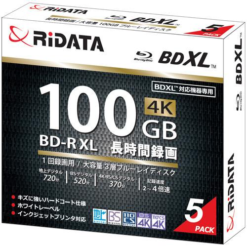 RiDATA BD-R520PW4X.5P SC A 録画用BD-R XL 2〜4倍速 100GB ...