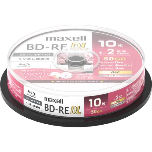 マクセル BEV50WPG.10SP 録画用BD-RE DL 1-2倍 10枚 50ＧＢ ホワイトレ...