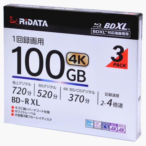 RiDATA BD-R520PW4X.3PSCB 録画用BD-R XL 1回録画用 (片面3層)スリ...