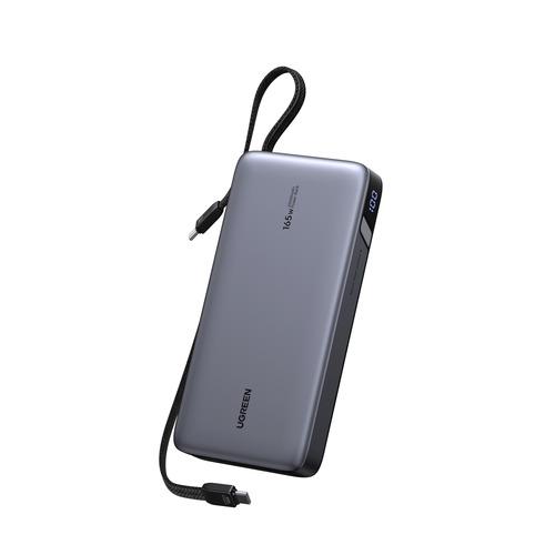 UGREEN 55995B 25000mAh ケーブル内蔵モバイルバッテリー PD165W USB ...