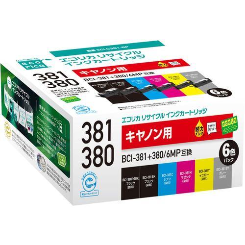 エコリカ ECI-C381-6P エコリカインク CANON BCI-381+380 6MP リサイ...