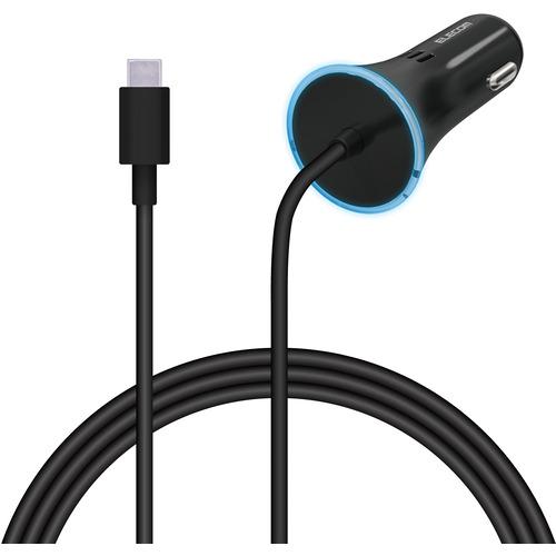 エレコム MPA-CCCPD01BK カーチャージャー Type-C USB-C PD認証 ストレー...