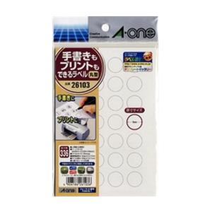 エーワン 26103 手書きもプリントもできるラベル ( はがきサイズ ／ 丸型28面 ／ 15mm...