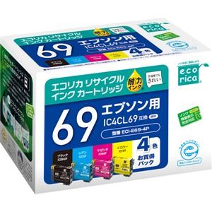 エコリカ ECI-E69L-B エプソン用リサイクルインク（4色パック） IC4CL69｜ヤマダデンキ Yahoo!店
