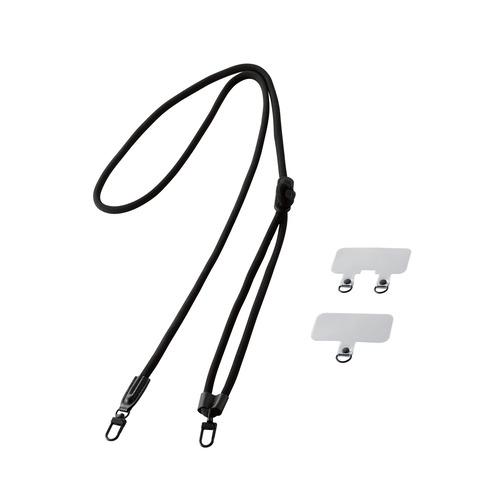 エレコム P-STSDH2R06BK ショルダーストラップ／丸紐6mm(ブラック)