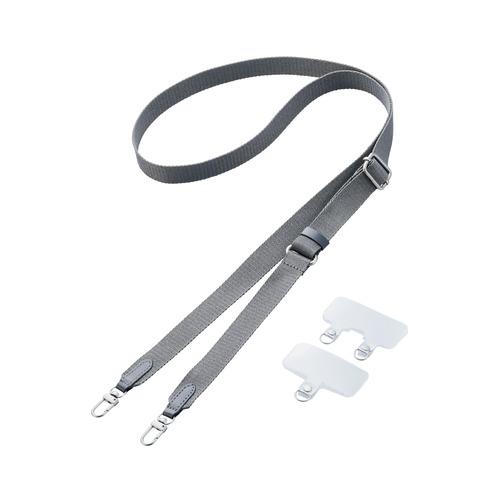 エレコム P-STSDH2FBK スマホ ショルダーストラップ/フラット/ブラック 43~70cm ...