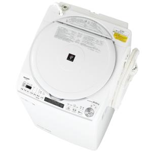 シャープ ES-TX8E 縦型洗濯乾燥機 (洗濯8.0kg／乾燥4.5kg) ステンレス穴なし槽 ホワイト系