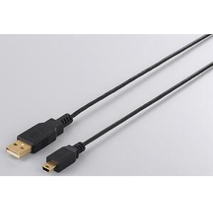 USB2.0ケーブル (A to miniB) スリムタイプ 1.5m ブラック