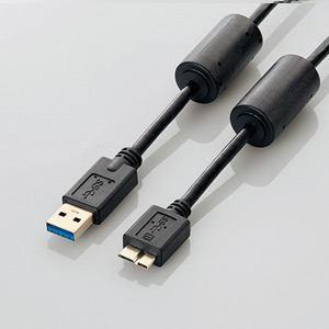 USB3-AMBF10BK   フェライトコア付きUSB3.0ケーブル [USB3.0(Standard-A) - USB3.0(Standard-microB)]  1.0m ブラック