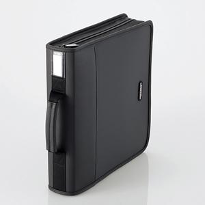 エレコム CCD-SS160BK CD/DVDケース ファスナー付き 160枚収納 自立タイプ 縦置...