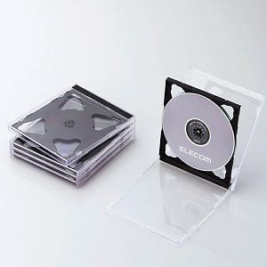 エレコム CCD-JSCNW5BK CD/DVD/Blu-rayプラケース 2枚収納 5パック 標準...